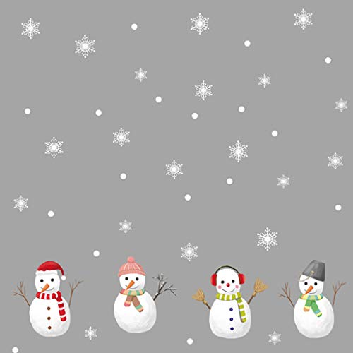 Amuse-MIUMIU - Pegatinas Decorativas para Pared de Navidad, diseño de Copo de Nieve, para decoración de Puertas y Ventanas, PVC, D, 10x30cm