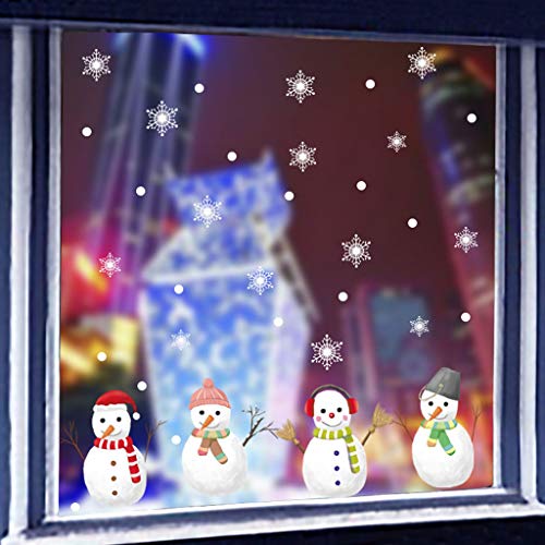 Amuse-MIUMIU - Pegatinas Decorativas para Pared de Navidad, diseño de Copo de Nieve, para decoración de Puertas y Ventanas, PVC, D, 10x30cm