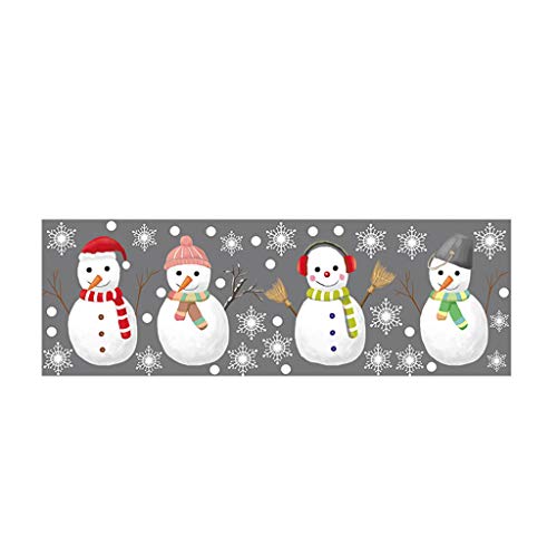 Amuse-MIUMIU - Pegatinas Decorativas para Pared de Navidad, diseño de Copo de Nieve, para decoración de Puertas y Ventanas, PVC, D, 10x30cm