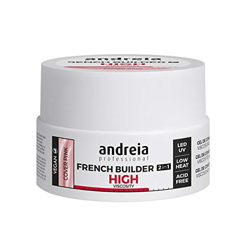 Andreia - Professional - Constructor, 2 en 1, bifásico, alta viscosidad, para lámpara LED y UV, manicura francesa, base de color rosa, 22 g