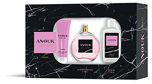 Anouk Rose & Noir Estuche de Regalo para Mujer EdT 100 ml + Body Lotion 75 ml + Gel Baño 100 ml