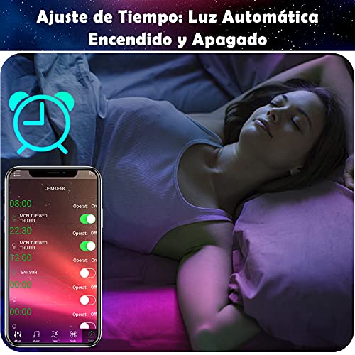 AOGUERBE Luces LED 20M, Tiras LED con Controladas por APP, IR Control Remoto, Modos de Música y Micrófono, Tira de Luz Apto para Salón/Fiestas/Bares/Dormitorio, Luces de Colores para Habitación