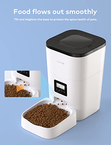 AONBOY Comedero Gato/Perro, Dispensador Automático Comida Gatos, Tapa Deslizante, Control de Tiempo 1-4 Comidas al día, Grabación de Voz 10S, Adecuado para Mascotas Pequeñas y Medianas