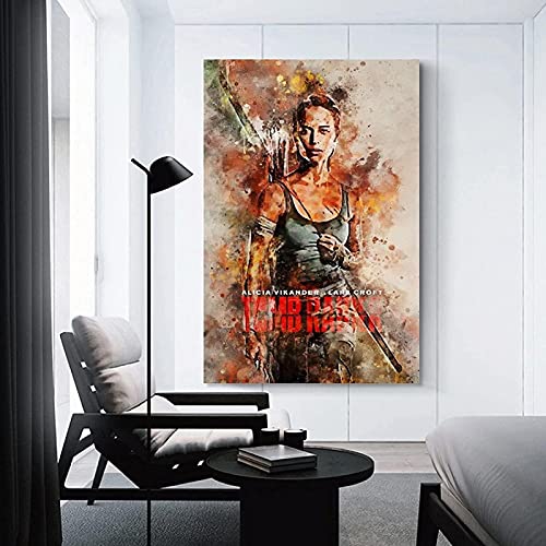 AOXULIU Cuadro sobre Lienzo 60x90cm Sin Marco Póster de Lara Croft Tomb Raider, impresiones en lienzo, pinturas interiores, oficina
