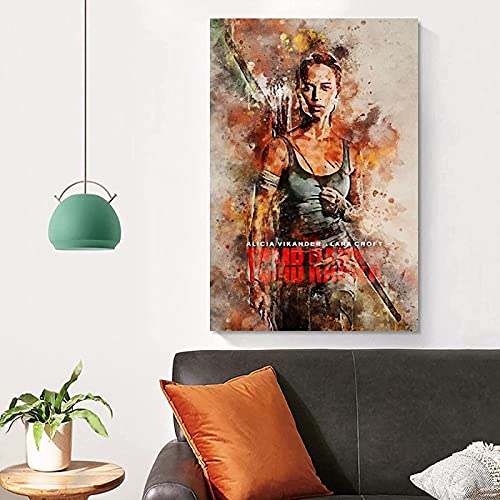 AOXULIU Cuadro sobre Lienzo 60x90cm Sin Marco Póster de Lara Croft Tomb Raider, impresiones en lienzo, pinturas interiores, oficina