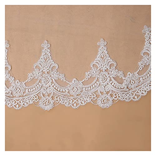 AOZAX Voile One Layer Lace Edge Catedral Boda Velo Long Nupcial Women Accesorios (Color : White, Item Length : 200cm)