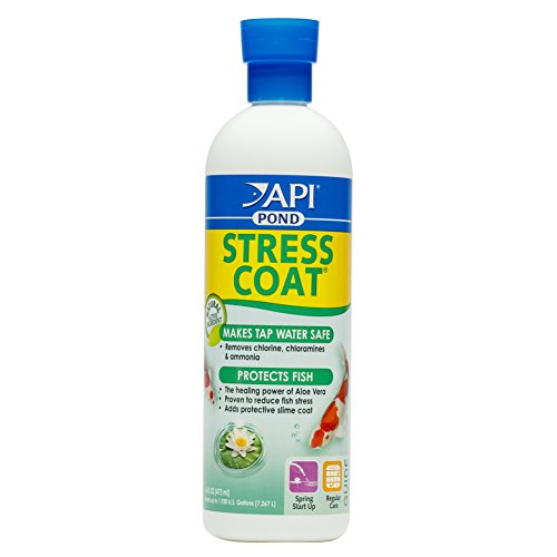 API Pond Stress Coat Pond Acondicionador de Agua, Seguro para Mascotas Cuando se Utiliza como se Indica, Botella de 473 ml