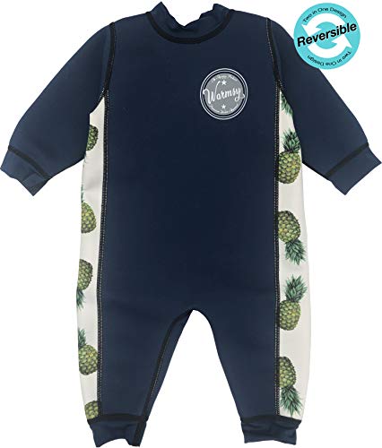 Aquajoy Warmsy – Traje de Baño de Neopreno para Niños con Protección Solar | Bañador Térmico Infantil Entero para Bebé, Niñas, Niños, Anti UV, SPF | Diseño con Manga Larga, y 2 Estampados Reversibles