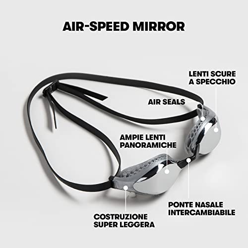 ARENA Air-Speed Mirror Gafas, Unisex-Adult, Silver-Blue, Talla única