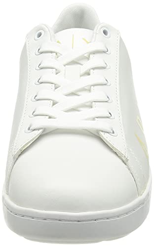 Armani Exchange Copenhagen Logo Low Top, Sneaker Mujer, Optical White+Gold, 41 EU