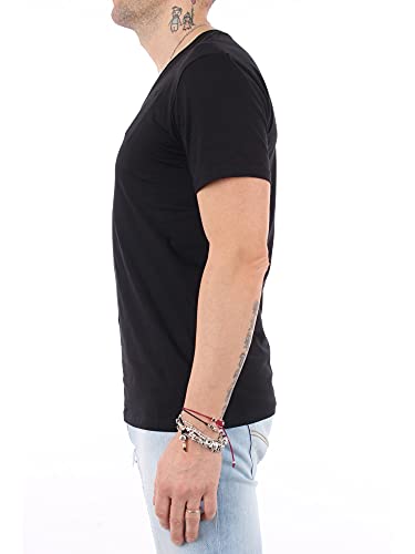 Armani Exchange Pima Cotton V-Neck Camiseta, Negro (Black 1200), Small para Hombre