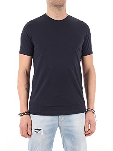 Armani Exchange Pima Small Logo Camiseta, Azul (Navy 1510), Medium para Hombre