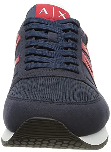 Armani Exchange Rio Retro Running, Zapatillas Hombre, Indigo Red, 44 EU