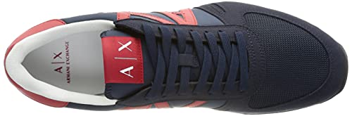 Armani Exchange Rio Retro Running, Zapatillas Hombre, Indigo Red, 44 EU