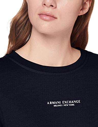 Armani Exchange Sudadera, Azul (Navy), XL para Mujer