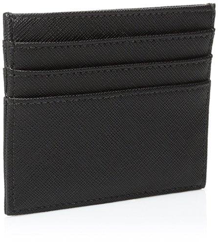 Armani Jeans Saffiano - Tarjetero para Hombre, Black, Talla única, Saffiano - Tarjetero en Relieve