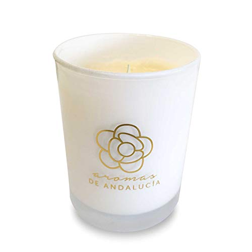 AROMAS DE ANDALUCIA, Vela Aromática, Cera de Soja, 100% Natural, Dama de Noche, Cristal, 250 gr, Regalo Relajante (Dama de Noche, 250)