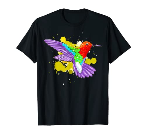 Arte colorido del colibrí para los amantes del néctar de las aves Camiseta