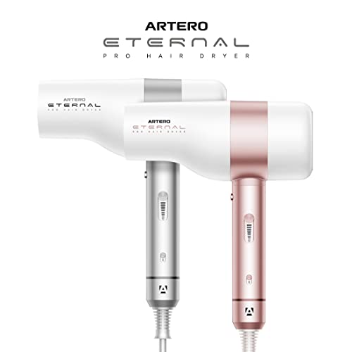 Artero Eternal. Secador de pelo Brushless 8000 horas de duración. Secador de Pelo Profesional Iónico 2000W. Pantalla LCD (Silver)