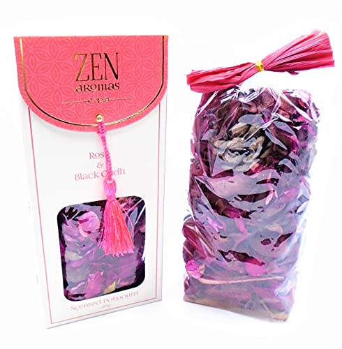 ARUNDEL SERVICES Zen popurrí perfumado 150g Rosa Madera de oudh Negro (Rose Black oudh Wood) Caja de Regalo Fragancia de Bosque seco Incienso Buenos olores de casa Incienso