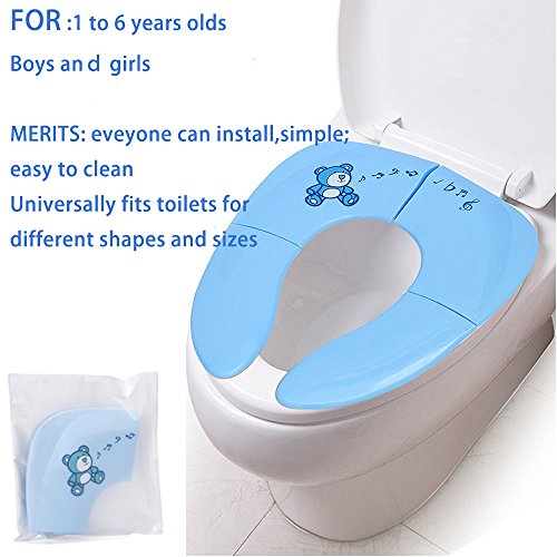 Asiento de Inodoro Plegable para Niños, Orinal de Bebé Tapa WC Portátil para Casa y Viajes, Reductor WC como Protector para Infantil