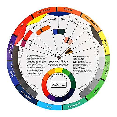 ATOMUS Guía de colores kit de la rueda de color Tattoo Pigment Chart Suministros para pintura permanente de cejas Lip Body Tattoo