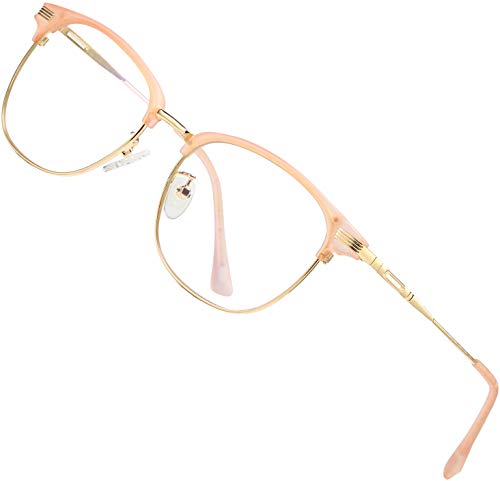 ATTCL Gafas unisex con Armazón metal para Protección contra Luz Azul, Anti Fatiga por Deslumbramiento 5054Rosa