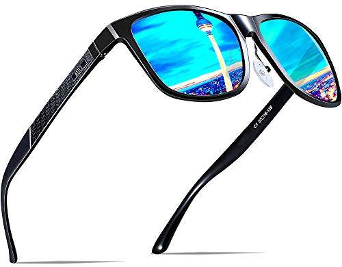 ATTCL Hombre Gafas de sol Polarizado Al-Mg Metal Super Ligero Marco 18587blue