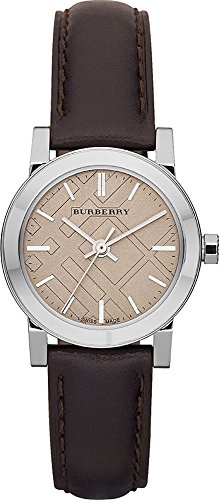 Auténtico Burberry reloj suizo de lujo para mujer niña de la ciudad marrón auténtico cuero crema dial bu9208