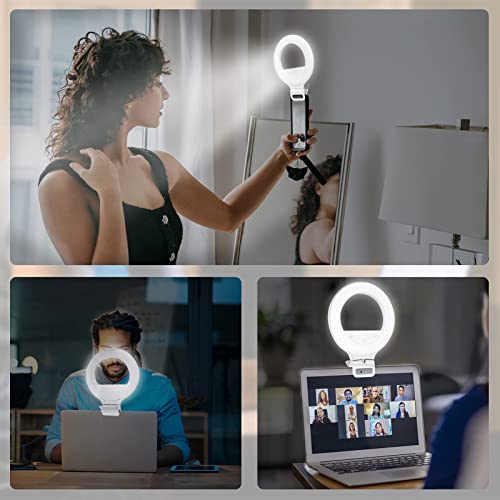 AUTOPkio Aro de Luz para Videoconferencia, 5'' Control Tactil LED Selfie Light Ring 3 Modos Lampara Anillo Clip en Movil, Computadora, Laptop para Maquillaje, Tiktok, Videollamada, Live Stream