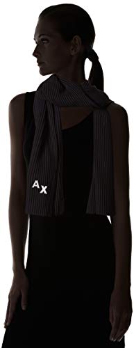 A|X Armani Exchange Bufanda plisada para mujer con AX Initial, color negro, talla única