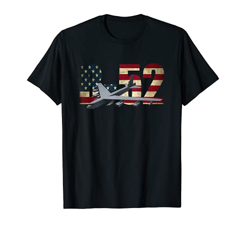B-52 Stratofortress - Camiseta de bombardero con bandera estadounidense Camiseta