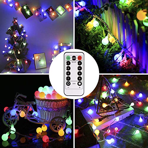 B-right Cadena de Luces, 100 LEDs 13m Tiras Bombilla Bola Redonda Decorativa Luminoso Para Hogar Interior Y Exterior para Navidad Fiesta Casa Jardín Boda Compleaño