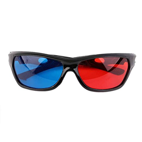 babysbreath17 Gafas 3D rojo-azules Marco negro Gafas 3D azules rojas para gafas de DVD de juegos de películas de anaglifo dimensional