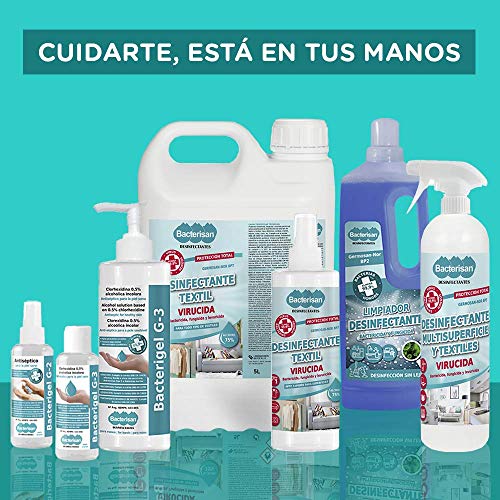 BACTERISAN Bacterigel G-2 60Ml | Spray Desinfectante para Manos Autosecante | Antiséptico para la Piel Sana | Testado Bajo Control Dermatológico y Pediátrico | Tamaño Bolsillo 60 ml