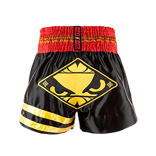 Bad Boy Men 's TII Sok – Pantalones Cortos para Muay Thai, Hombre, Color Black/Red/Gold, tamaño XS