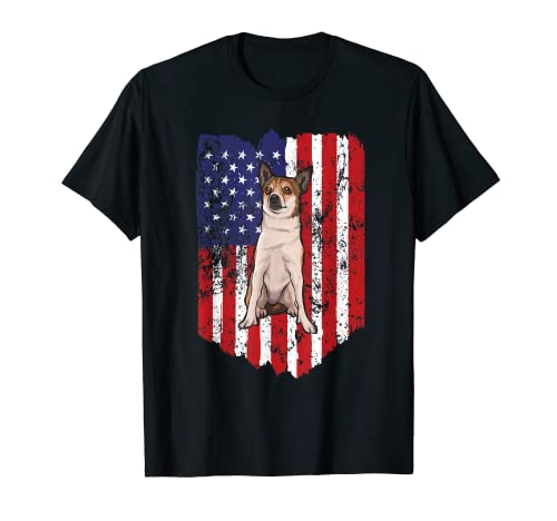 Bandera Americana Noruega Lundehund 4 de Julio EE.UU Camiseta