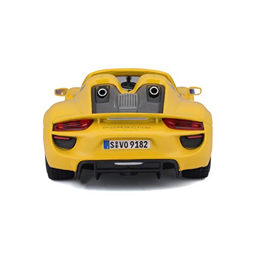 Bauer 18-21076Y Porsche 918 Coche modelo Spider en escala 1:24, amarillo