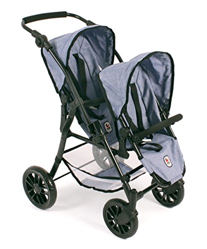 Bayer Chic 2000 691 50 Twinny - Cochecito para muñecas de hasta 50 cm, Color Azul Vaquero