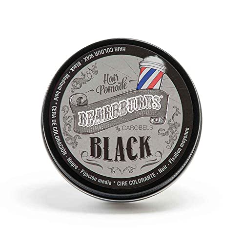 Beardburys Color Hair Wax Black, Cera de Color para el Pelo, Color Negro, Fijación Baja y Brillo Medio, 100ml