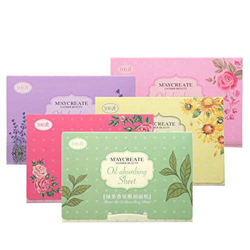 Beaupretty 500 hojas absorbentes de aceite facial Blotting Paper para el cuidado facial, color aleatorio