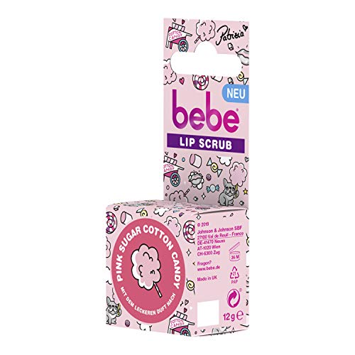 Bebe Lip Scrub Pink Sugar Cotton Candy - Líquido para labios (22 g), color rosa