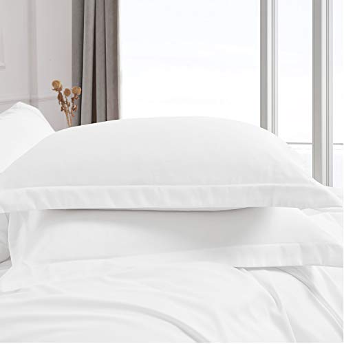 Bedsure Funda Nórdica Cama 150 - Funda Edredon Cama 135 Lisa Suave, Ropa de Cama 220x230 cm con 2 Fundas Almohadas 40x75 cm, 3 Piezas, Blanca