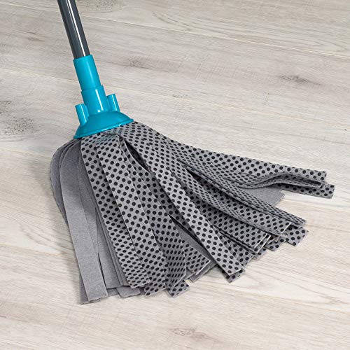 Beldray Fregona LA049131 telescópico con Cabezal de Recarga | Mango 128 cm | Ideal para Grasa Resistente Marcas y derrames en Todos los Suelos Duros, Turquesa, 128cm Mop Extensible