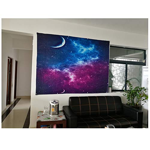 Bello Luna Starry Sky Tapestry Sala de Estar Dormitorio Picnic Cortina de Playa Mantel Tapiz de Pared Tapiz - 78.7 * 59in