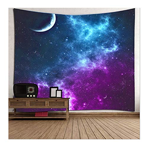 Bello Luna Starry Sky Tapestry Sala de Estar Dormitorio Picnic Cortina de Playa Mantel Tapiz de Pared Tapiz - 78.7 * 59in