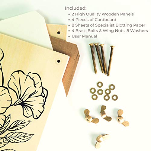 Berstuk Prensa de flores de madera para adultos – Este kit de prensa de flores grande mide 27,5 x 17,5 cm – Gran regalo para cualquier persona que ama las flores prensadas, artes y manualidades