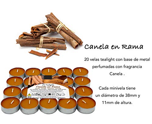 Besch Velas de té aromáticas (Canela En Rama, 20 Velas)