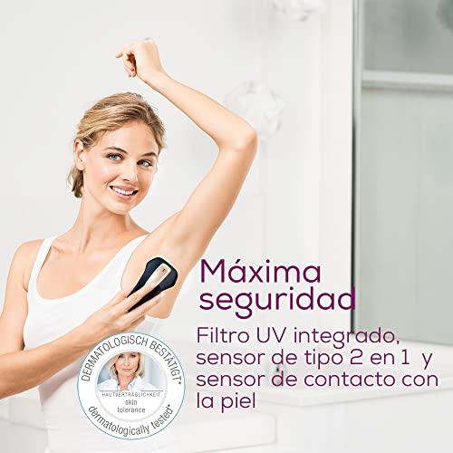 Beurer IPL 5800 Pure Skin Pro Depiladora permanente con tecnología IPL, para cuerpo, cara, zona del bikini, con aplicación, color negro