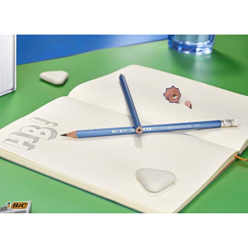 BIC Evolution Triangle - Lápices de papel triangulares con goma integrada - HB, caja de 12 unidades